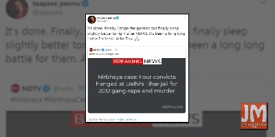 Bollywood happy as Nirbhaya finally gets justice