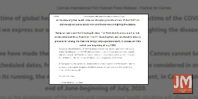 COVID-19 effect: Cannes Film Festival 2020 postponed
