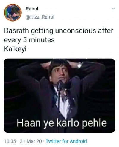 Ramayan memes on Twitter.