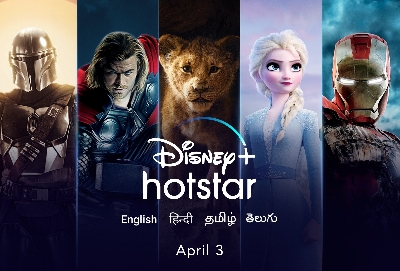 Disney+ will launch in India on April 3.