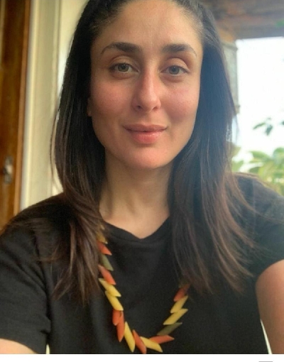 Kareena Kapoor Khan poses in Taimur's handmade necklace.