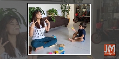 Shweta Tiwari, son play with dough amid lockdown