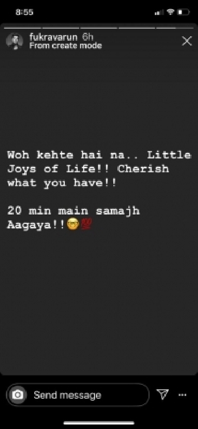 Varun Sharma on little joys of life.