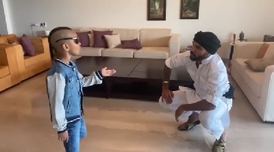 Shikhar Dhawan dances with son Zoravar on â€˜Daddy coolâ€™.