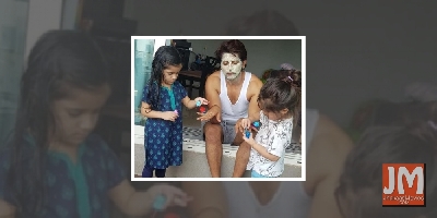 Karanvir Bohra wearing nail polish in his latest Insta pic