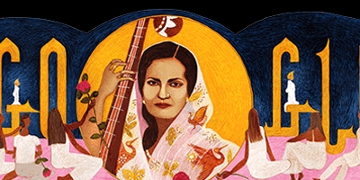 Google pays tribute to singer Begum Akhtar on her 103rd Birth Anniversary with a doodle.