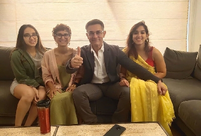 Aamir, Kiran dress up for niece Zayn's debut in 'Mrs Serial Killer' in new post.