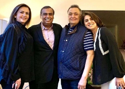 Neetu Kapoor expresses gratitude to Ambanis, calls them 'guardian angles'.