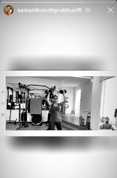 Lockdown diaries: Samantha Akkineni sweats it out at home.