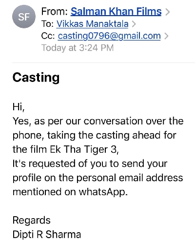 Salman Khan denies casting for new film, warns of legal action against impersonator.