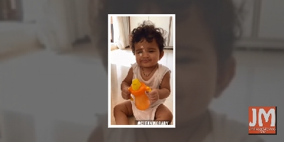 Sameera's daughter Nyra helps her clean in funny video