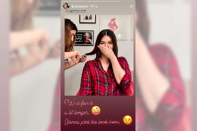 Kriti Sanon gets 'quarantine' haircut from sister Nupur.