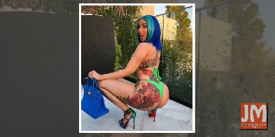 Cardi B flaunts massive colourful back tattoo