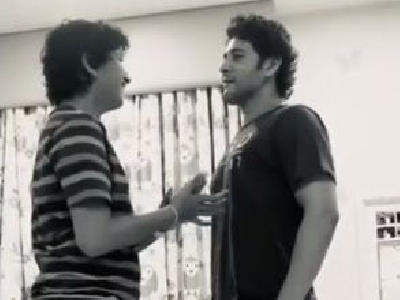 Lockdown diaries: Mahesh Babu plays 'who is taller' with son.