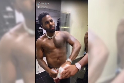 Jason Derulo turns Spider-Man for TikTok challenge.