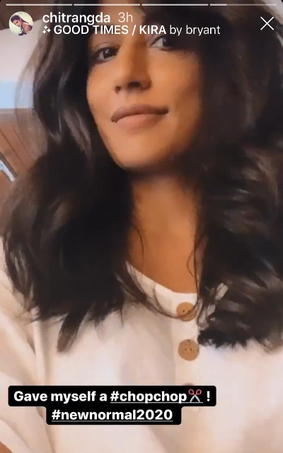 Chitrangada gives herself a 'chop chop'.