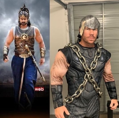 Warner dresses up like Baahubali in fun social media post. (Photo Courtesy: Instagram/davidwarner31)