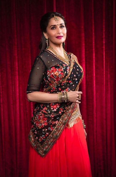 Madhuri Dixit shares a portrait of 'calm before the storm'.
