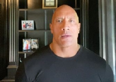 Dwayne Johnson takes a dig at Donald Trump.