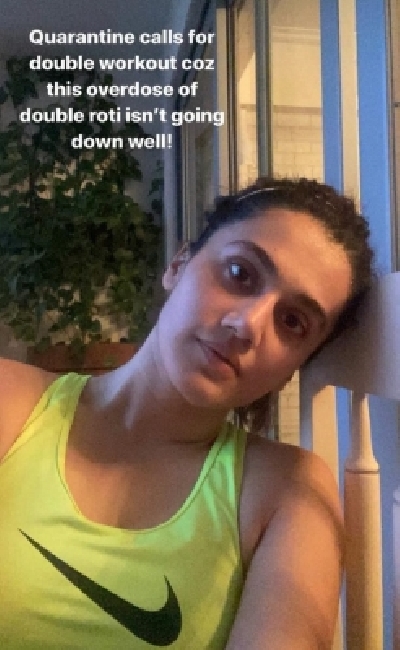 Taapsee takes a dose of double workout. Taapsee takes a dose of double workout.