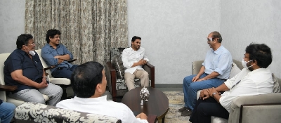 Tollywood delegation meets Andhra CM.