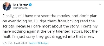 'Percy Jackson' author slams film versions.