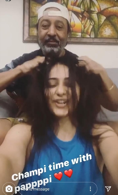 Rakul Preet has 'Champi time with pappi'.