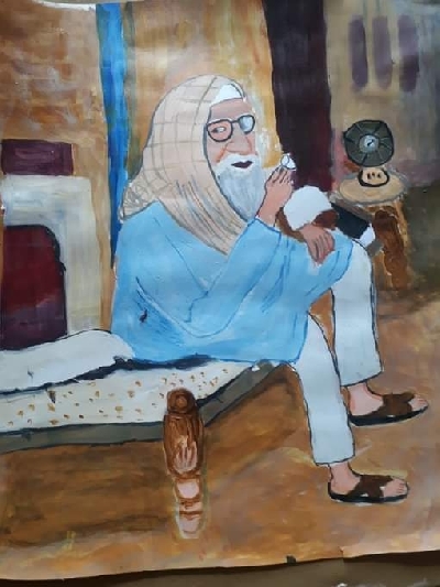 Big B's differently-abled fan paints actor using feet.