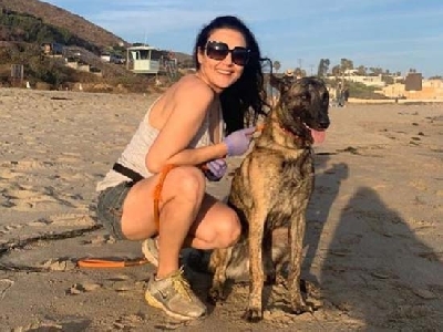 Preity Zinta hits the beach after 104 days with pet pup.