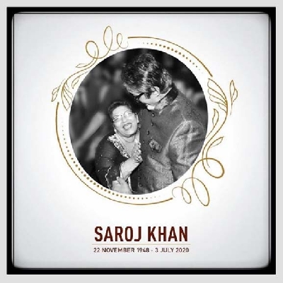 Big B: Saroj Khan gave industry its rhythm, style, grace of movement.