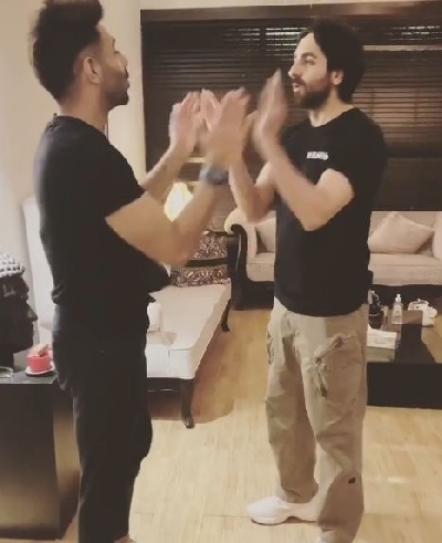 Ayushmann, Aparshakti relive childhood with game of 'aao milo'.