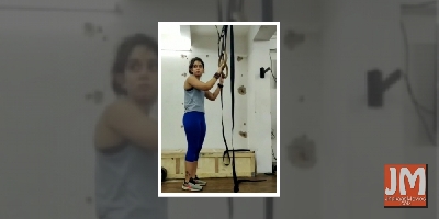 Ira Khan tries perfecting the Shirshasana