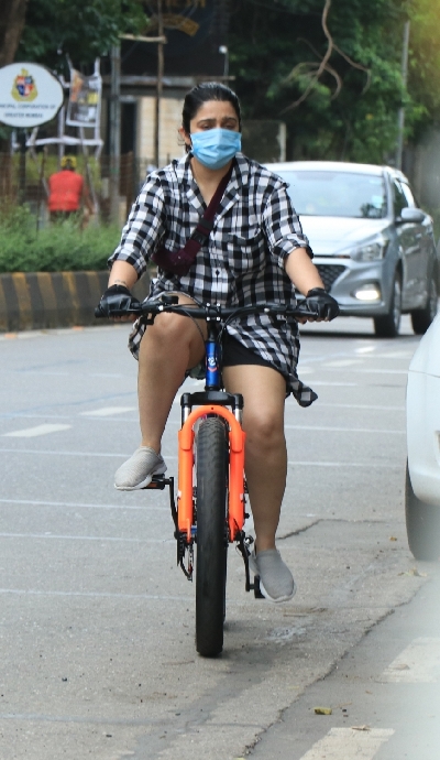 Mumbai: Indian film producer Charmee Kaur seen in Mumbai's Juhu on July 24, 2020. (Photo: IANS)