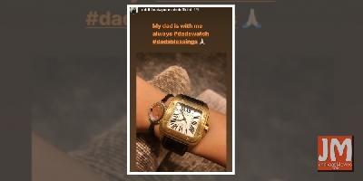 Riddhima wears her late father Rishi Kapoor's watch