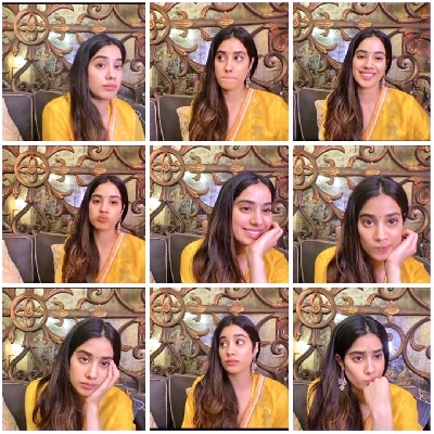 Janhvi shares her many moods of digital promotion.