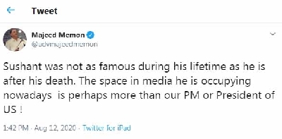 Majeed Memon, Sushant Singh Rajput.