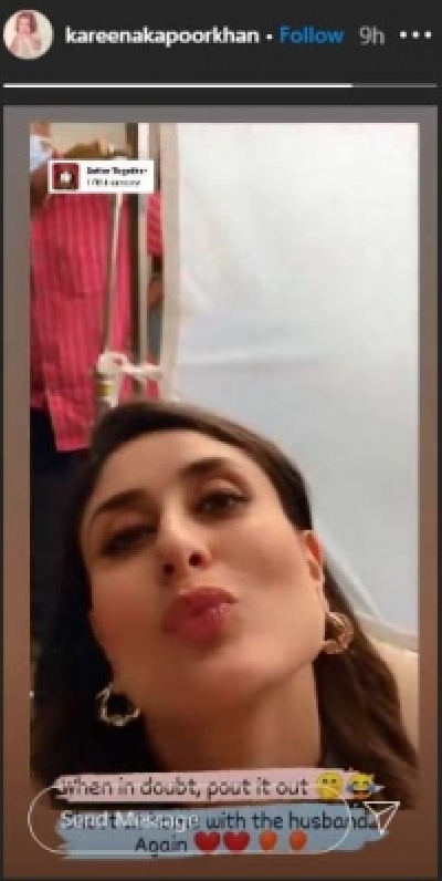 Kareena shoots with Saif at home Kareena shoots with Saif at home