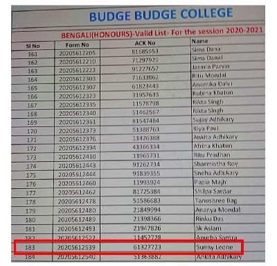 Now, Sunny Leone 'qualifies' for English and Bengali Hons in a Bengal college.