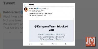 Kubbra Sait and Kangana Ranaut are 'katti' on Twitter