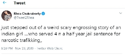 Rhea Chakraborty's 2019 tweet on narcotic trafficking goes viral.