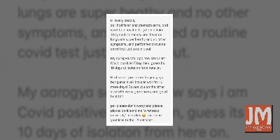 Harshvardhan Rane tests Covid positive