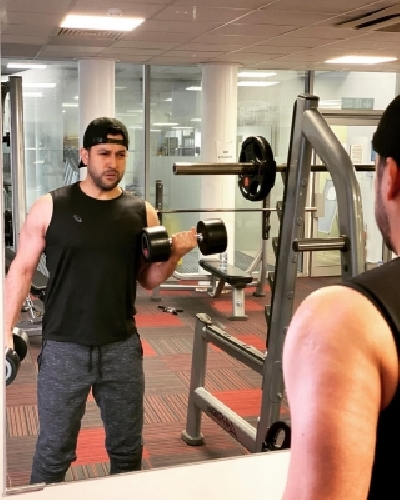 Aftab Shivdasani hits the gym post Covid recovery. Aftab Shivdasani hits the gym post Covid recovery.