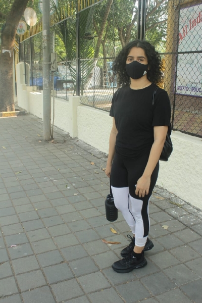 Mumbai: Actress Sanya Malhotra seen at a Santacruz gym in Mumbai on Nov 20, 2020. (Photo: IANS)