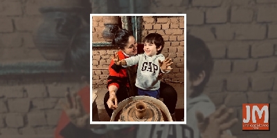 Kareena and Taimur try pottery in Dharamkot