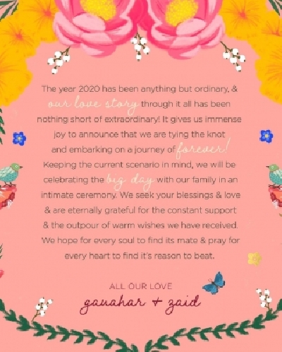 Christmas wedding for Gauahar Khan