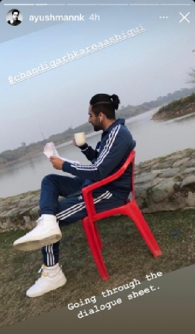 Ayushmann shares snapshot of his look in Ayushmann shares snapshot of his look in