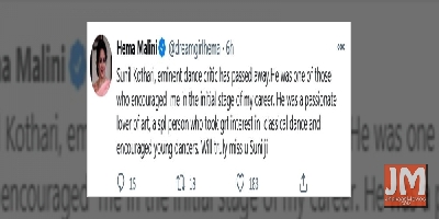 Hema Malini mourns loss of dance historian Sunil Kothari