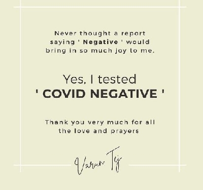 Varun Tej tests negative for Covid