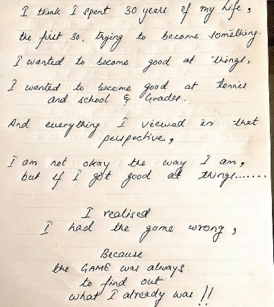 Sushant's handwritten note: I am not okay the way I am (Credit: Twitter)
