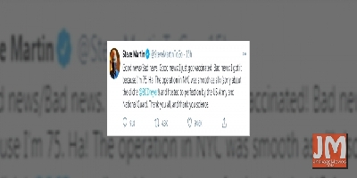 Steve Martin's 'good news/bad news' about getting Covid vax shot